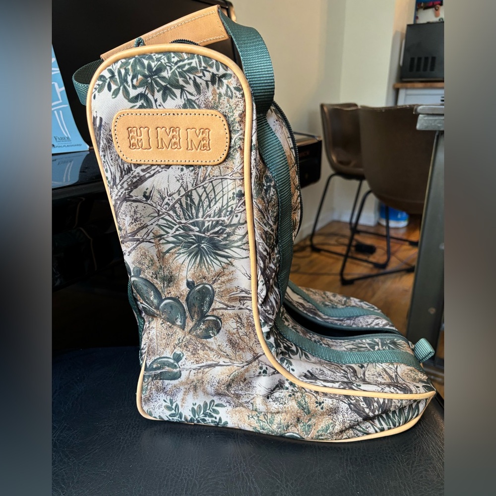 Jon Hart Cactus Print Boot Bag with Green Accents